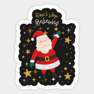 Don't Stop Believing Santa Claus Sticker